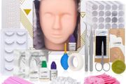 Eyelash Extension Kit, with Mannequin Head Practice Exercise Set, Training Lash Extension Supplies for Beginners Include Individual Lashes Glue Tweezers and Training Lashes (FREE POSTAGE)
