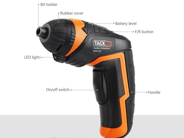 3.6V electric screwdriver, 2000mAh, 34 accessories, with front LED light, battery indicator, USB cable, storage box, suitable for small household projects