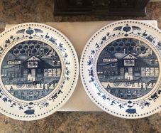 blue and white Americana dinner plates