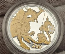 Gibraltar 2020 Silver Proof with Gold Detailing Sovereign .999 silver 24 carat Fairmined Gold in Original Holder