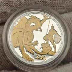 Gibraltar 2020 Silver Proof with Gold Detailing Sovereign .999 silver 24 carat Fairmined Gold in Original Holder