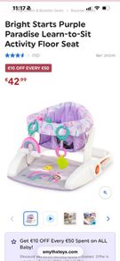 Bright Starts Purple Paradise Learn-to-Sit Activity Floor Seat with added toys as shown