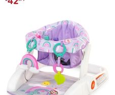 Bright Starts Purple Paradise Learn-to-Sit Activity Floor Seat with added toys as shown