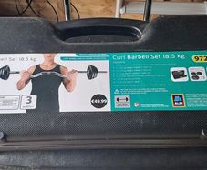 weights, curl barbell 18.5 kg