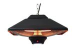 Ceiling Heater, Balcony Heater, Tent Heater (Black + up to 2,000 Watt + LED Lamp)