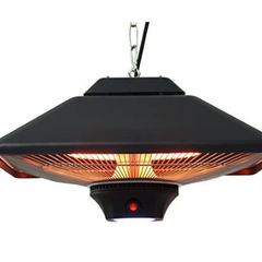 Ceiling Heater, Balcony Heater, Tent Heater (Black + up to 2,000 Watt + LED Lamp)