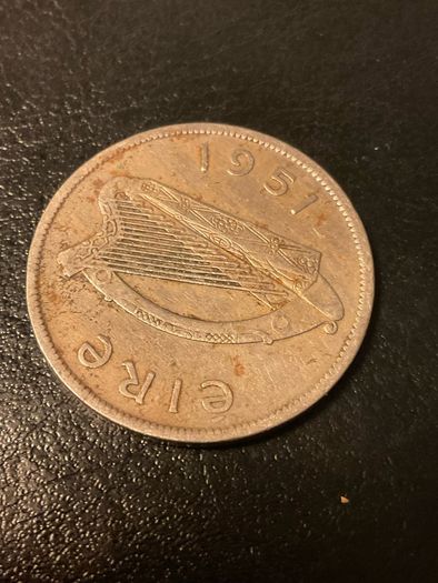 1951 Irish Pre-Decimal Half Crown Coin Leath Choroin