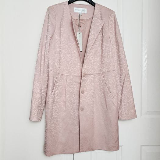 Edina Ronay Blush Pink Embossed Pattern Coat Size L/XL