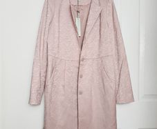 Edina Ronay Blush Pink Embossed Pattern Coat Size L/XL