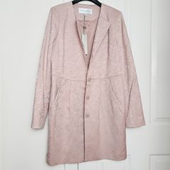 Edina Ronay Blush Pink Embossed Pattern Coat Size L/XL