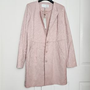 Edina Ronay Blush Pink Embossed Pattern Coat Size L/XL