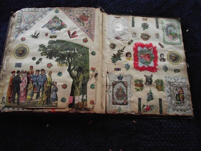 Victorian/Edwardian Album of colourful scraps - Circa 1890's/1900's