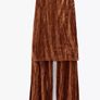 SALE Fab Zara Lux Burnt Orange Velvet Combination of Midi Skirt and  Wide Leg Trousers with Splits  Size Large Generous Fit with Elasticated Waist UK 14  New with Tags RRP 50 euro Image 9