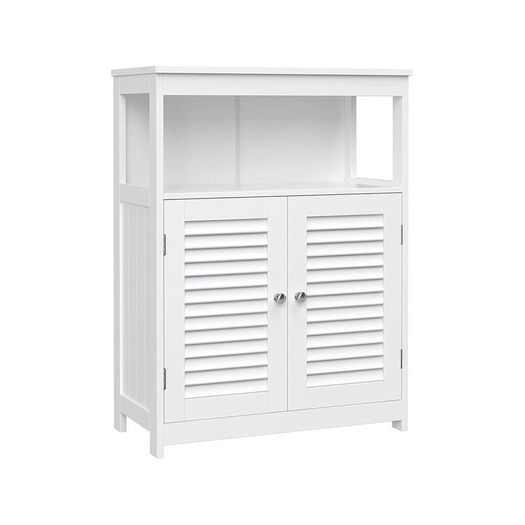 Bathroom cabinet with double door Bathroom cabinet with open compartment  white or grey