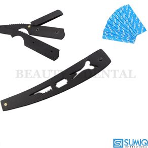 Barber Razor Wet Shaving Knife Razor Mens Stainless Steel Incl.10 Half Blades