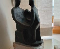Henry Moore "Family Group" Sculpture on Marble Base