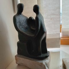 Henry Moore "Family Group" Sculpture on Marble Base