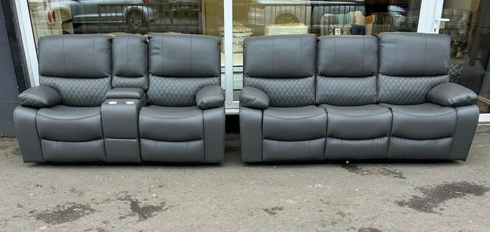 3+2 Rita Dark Grey Manual Recliner Sofa Set