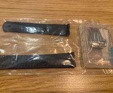 Omega style blue rubber strap with folding clasp. Replacement Watch Band
