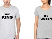 The King And His Queen Couple Tees Tops T-shirts Great Gift Present For Valentines Day Idea
