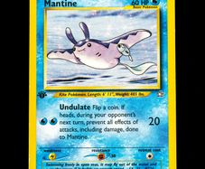Mantine 1st Edition 64/111 Common Neo Genesis WOTC Pokemon Card 2000 Vintage