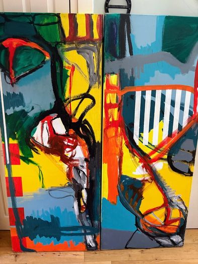 Pair of large original paintings - Tobias Vette (Vetter)