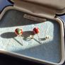 Vintage 925 silver Flower  Round Earrings Image 6
