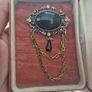 Vintage Black Stone Brooch Image 3