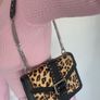 Topshop black leopard skin shoulder bag Image 10