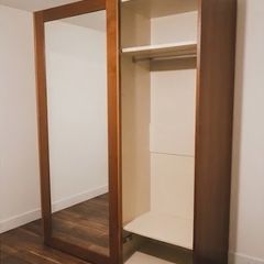 Cherry wood sliding wardrobe