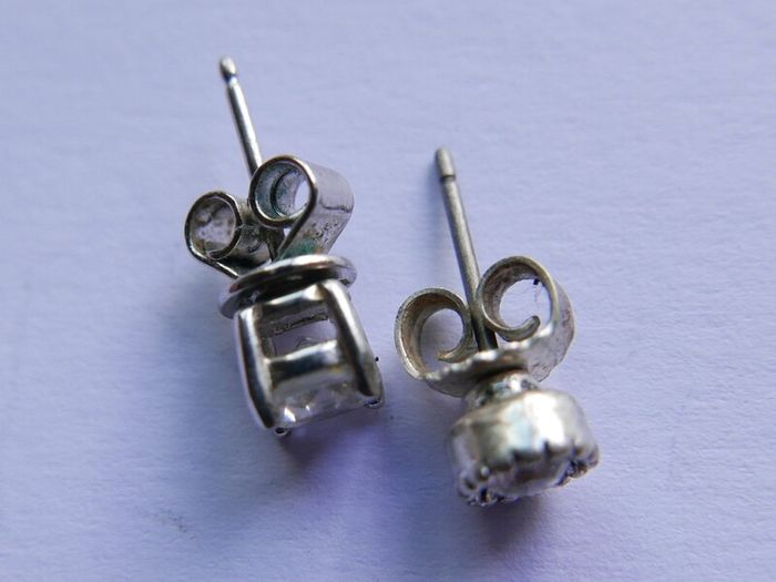 Vintage 925 Sterling Silver  cubic zirconia stunning earrings