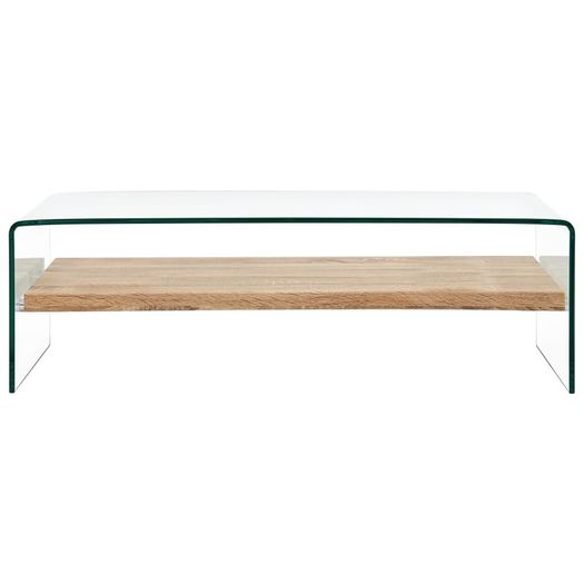 Coffee Table Clear 98x45x31 cm Tempered Glass
