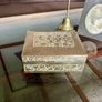 Antique British India Engraved Brass Wood Lined Box 1930s Image 4
