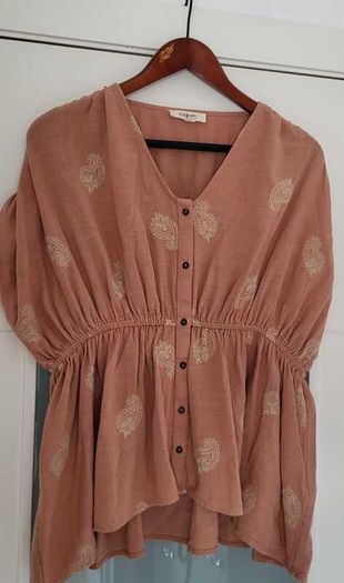 SLOWLOVE blush boho top Sz L (Fit 10-12UK) - 89 (New)