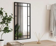 Wall Mirror Black 30x60 cm Rectangle Iron