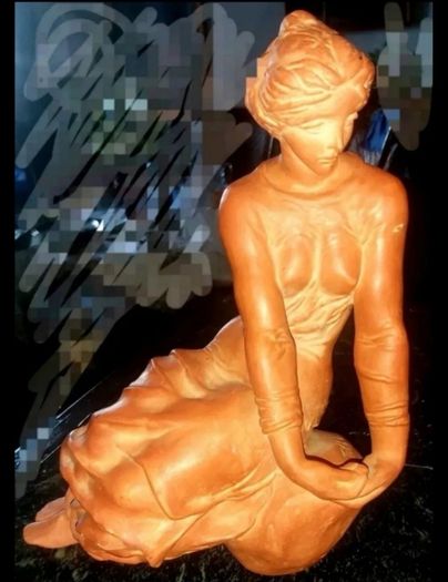 Large signed terracotta statue