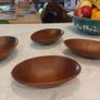 Lovely Set of Four Vintage Mid Century Modern Hand-Carved Wood Nibbles Bowls in Excellent Condition. Image 2