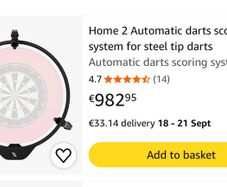 Scolia Home 2 Automatic Dart Scoring System + Win Light Ring