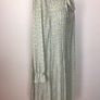 Green & Yellow ditzy floral print micro pleated long sleeve midi dress size M 12/14 includes post Image 2