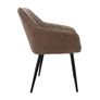 Dining chair set of 4 diamond quilting faux leather Brown or Grey Image 2