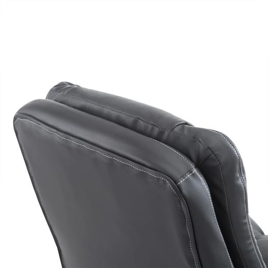 Mid Back Executive Office Chair, Faux Leather Computer Desk Chair with Swivel, Double-Tier Padding, Arm, Wheels, Black
