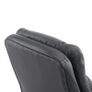 Mid Back Executive Office Chair, Faux Leather Computer Desk Chair with Swivel, Double-Tier Padding, Arm, Wheels, Black Image 9