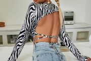 Zebra long  Striped Top