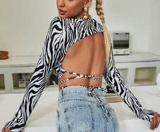 Zebra long  Striped Top