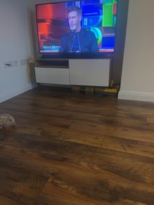 two cabinet and a shelf