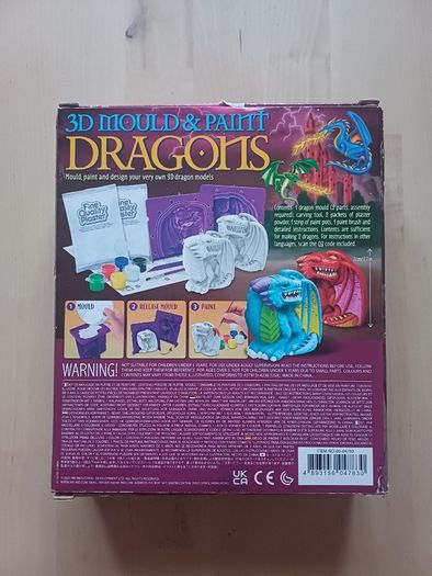 3D Mould & Paint Dragons Fantasy Arts & Crafts Kit NEW