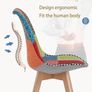 Set of 4 Patchwork Dining Chairs  Beech Wood Legs Image 4