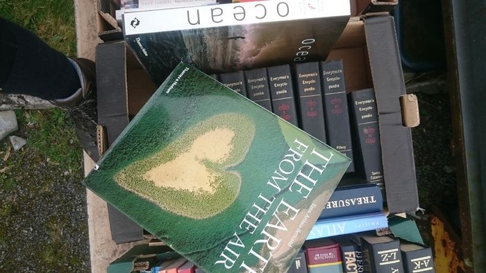 3 boxes of books