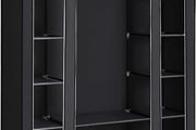 Canvas Folding Camping Wardrobe Extra Large 175 x 150 x 45 cm Gray