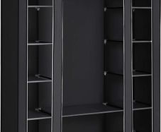 Canvas Folding Camping Wardrobe Extra Large 175 x 150 x 45 cm Gray